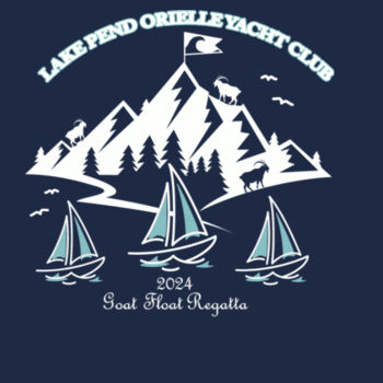 Goat Float Short Sleeve Tech Tee NAVY Design